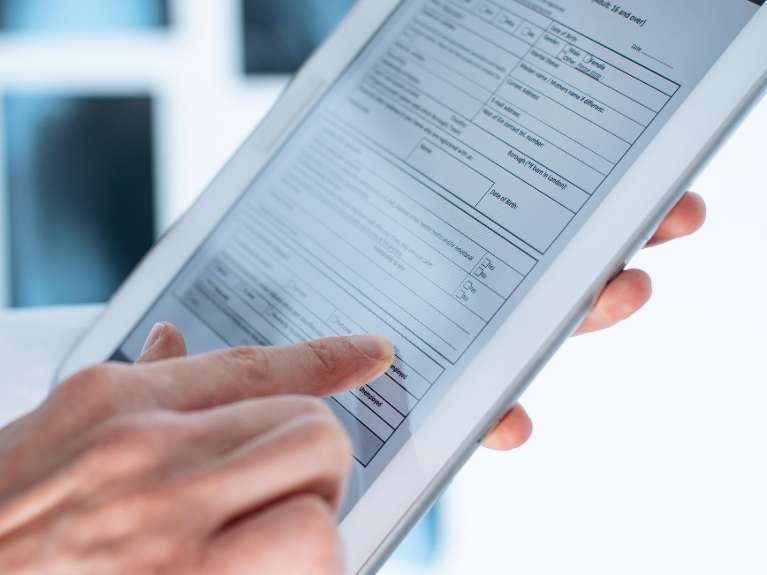 Digital records on a tablet